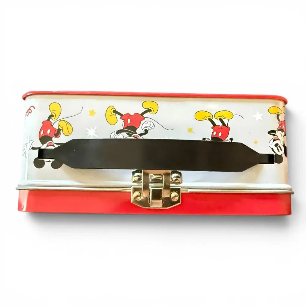 Disney Mickey Mouse Minnie Metal Lunch Pail Box Container